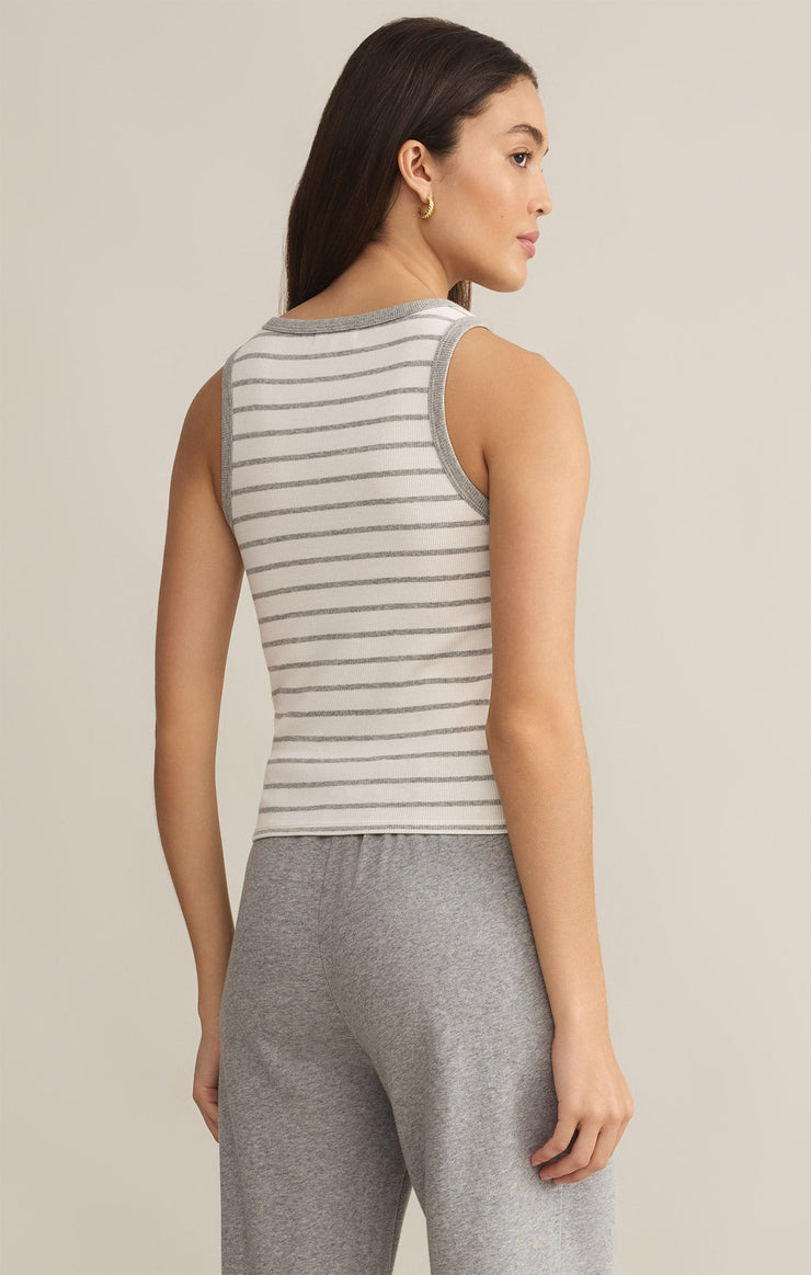 Tops Hadley Striped Tank Classic Heather Grey