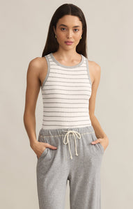 TopsHadley Striped Tank Classic Heather Grey