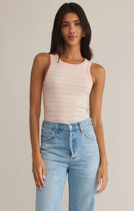 TopsHadley Striped Tank Pink Salt