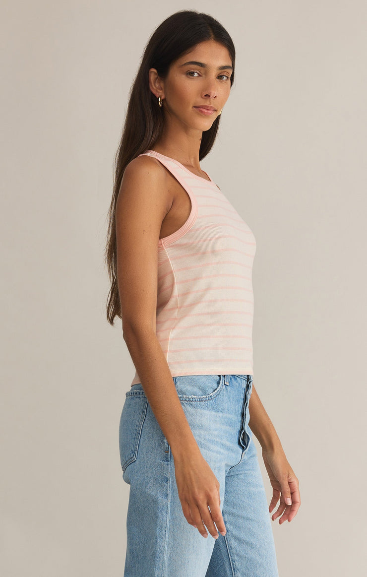 Tops Hadley Striped Tank Pink Salt