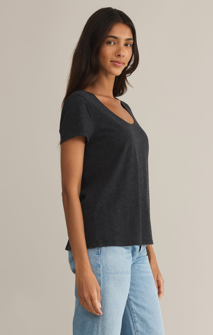 Tops Anywhere Scoop Neck Tee Black