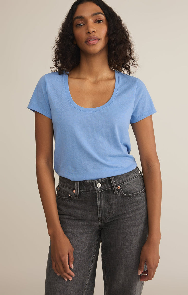 Tops Anywhere Scoop Neck Tee Blue River