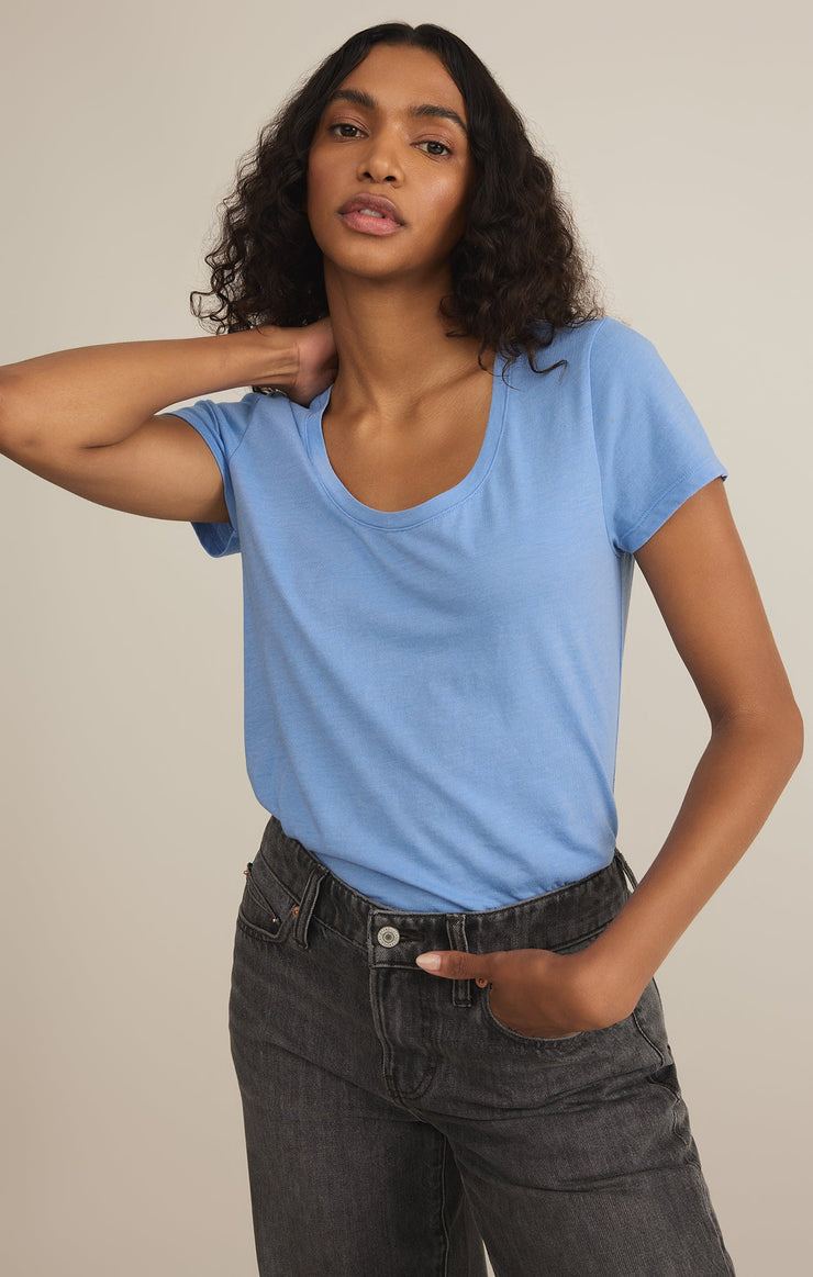 Tops Anywhere Scoop Neck Tee Blue River