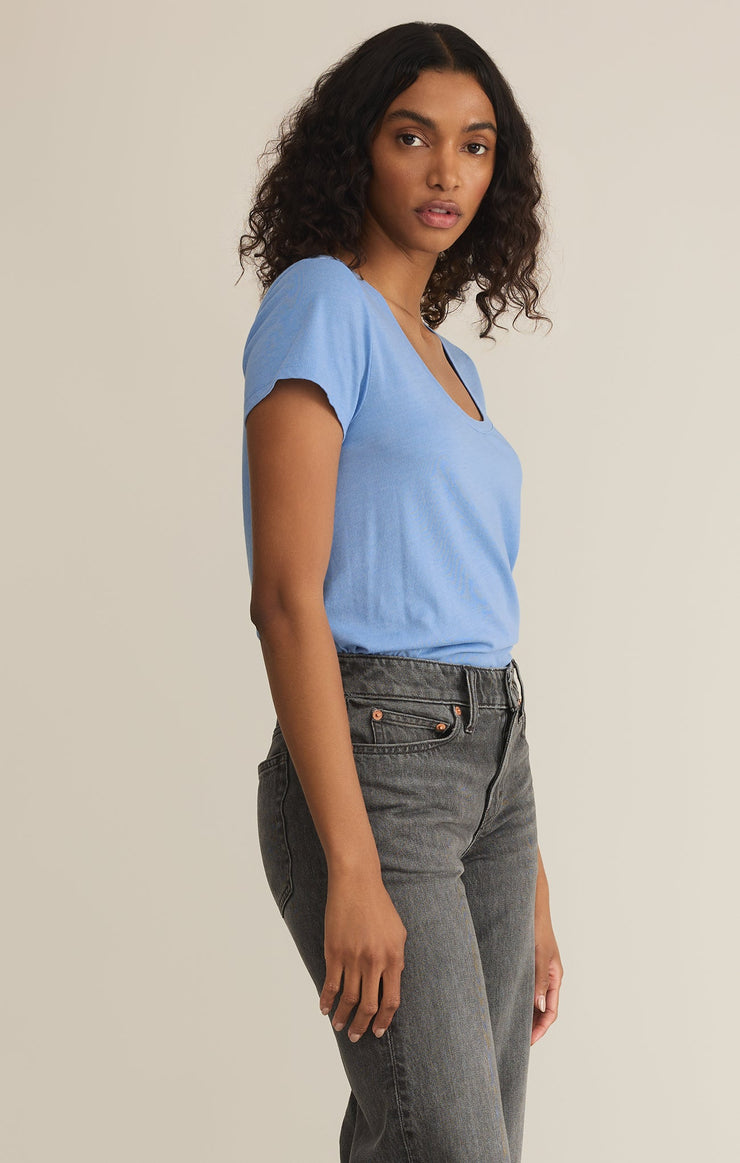 Tops Anywhere Scoop Neck Tee Blue River