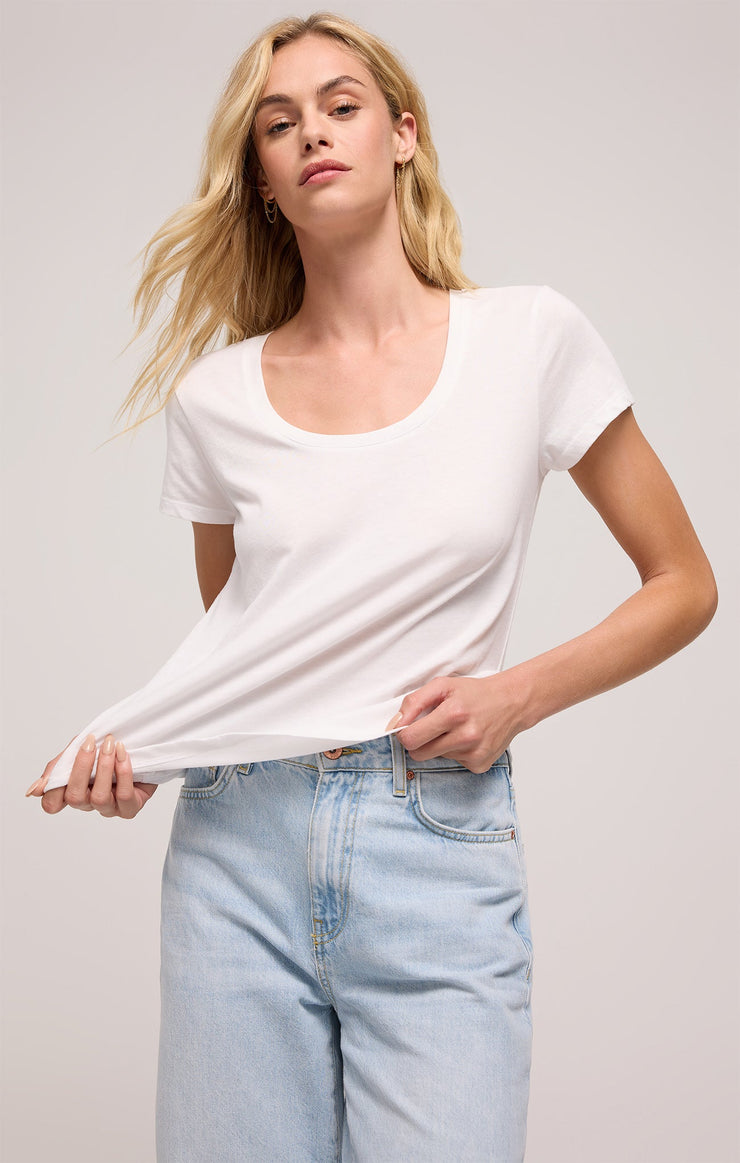 Tops Anywhere Scoop Neck Tee White