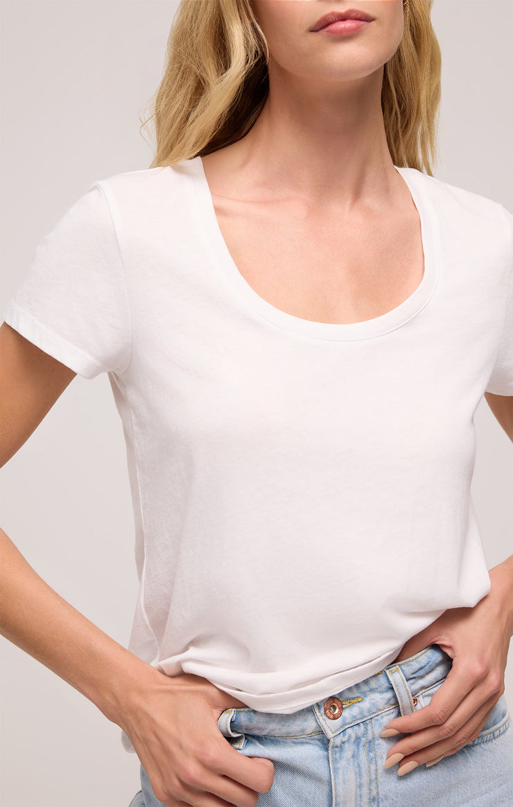 Tops Anywhere Scoop Neck Tee White