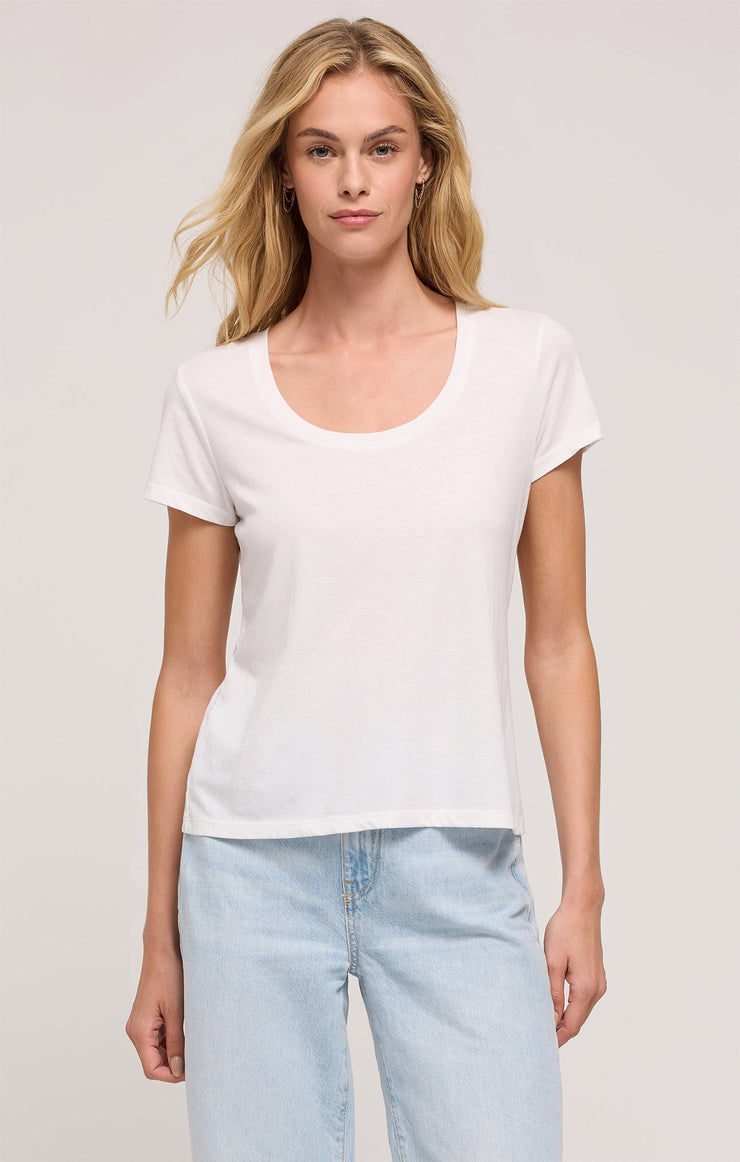 Tops Anywhere Scoop Neck Tee White