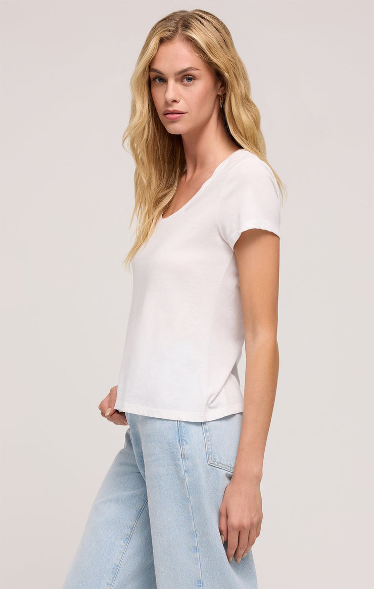 Tops Anywhere Scoop Neck Tee White