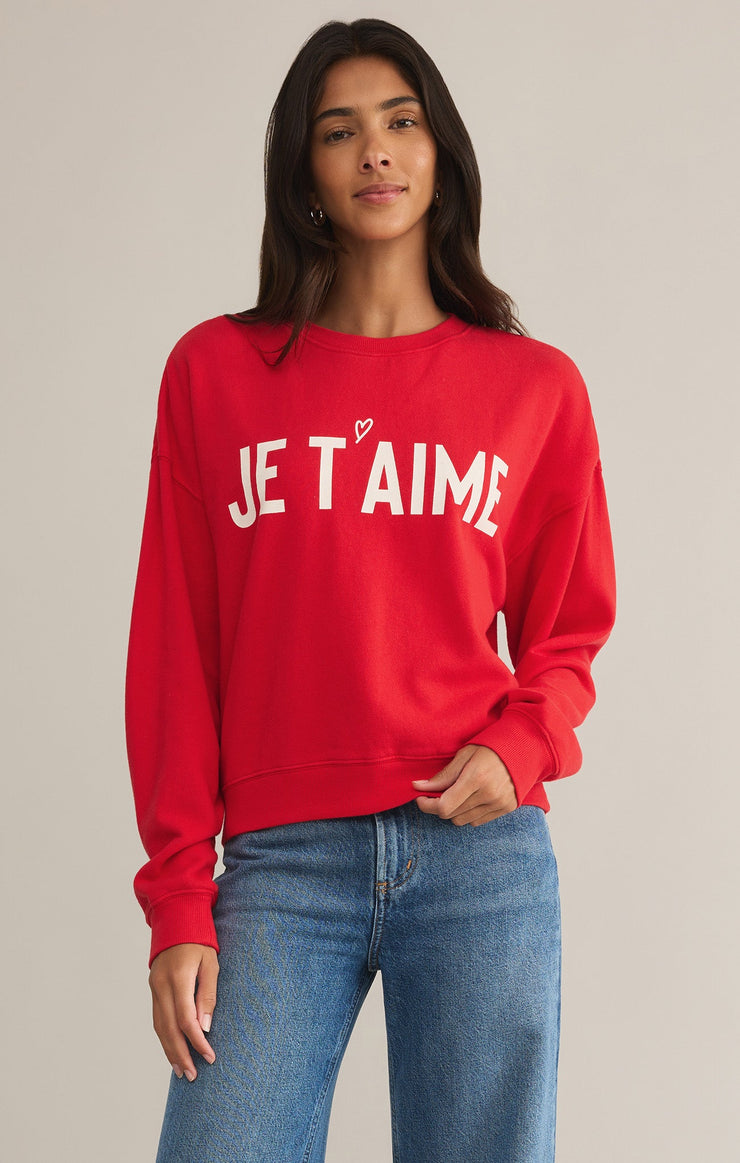 Tops First Date Fleece Sweatshirt Cherry