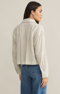 TopsDel Mar Cotton Gauze Striped Shirt Natural