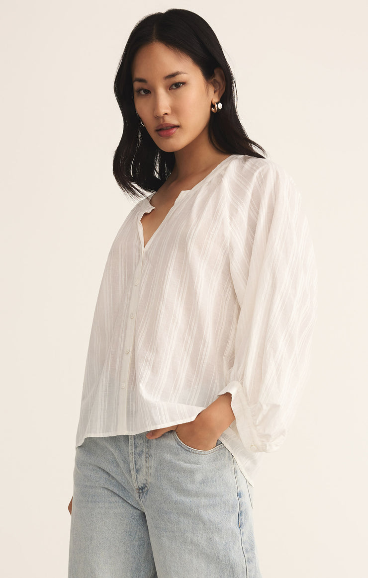 Tops Wren Button Up Top White