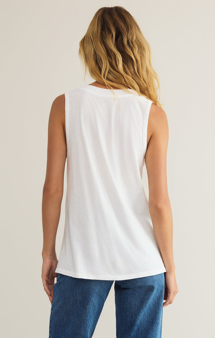 Tops Californian V-Neck Tank White