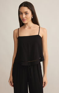 TopsLa Luz Textured Tank Black