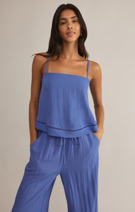 TopsLa Luz Textured Tank Riviera