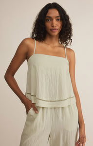 TopsLa Luz Textured Tank Sea Mist