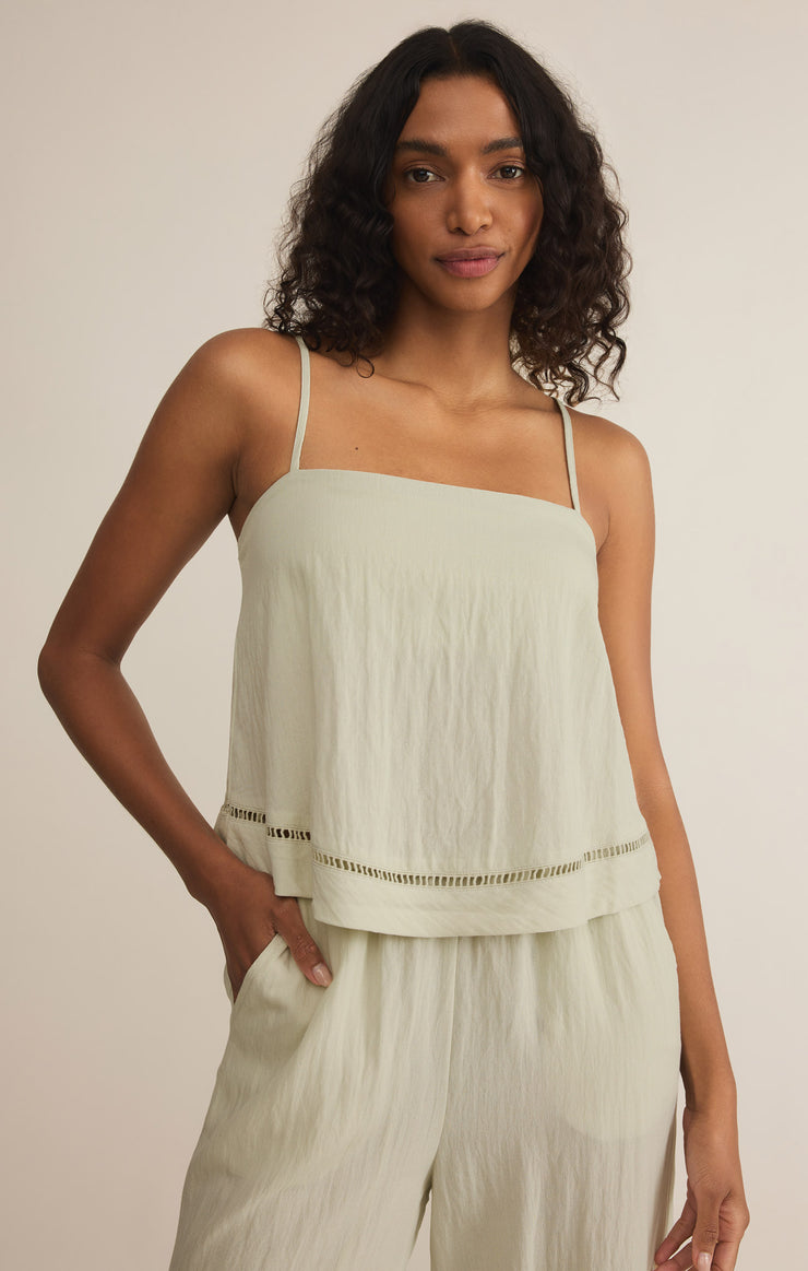 Tops La Luz Textured Tank Sea Mist