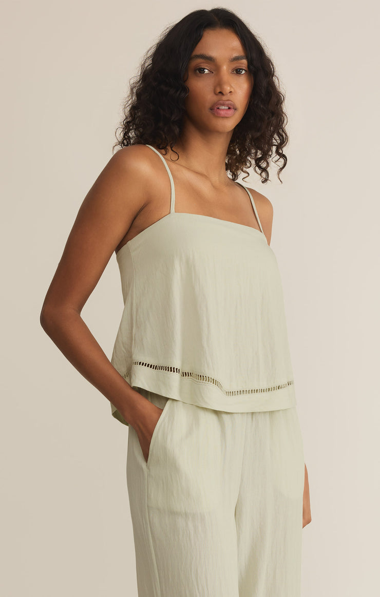 Tops La Luz Textured Tank Sea Mist