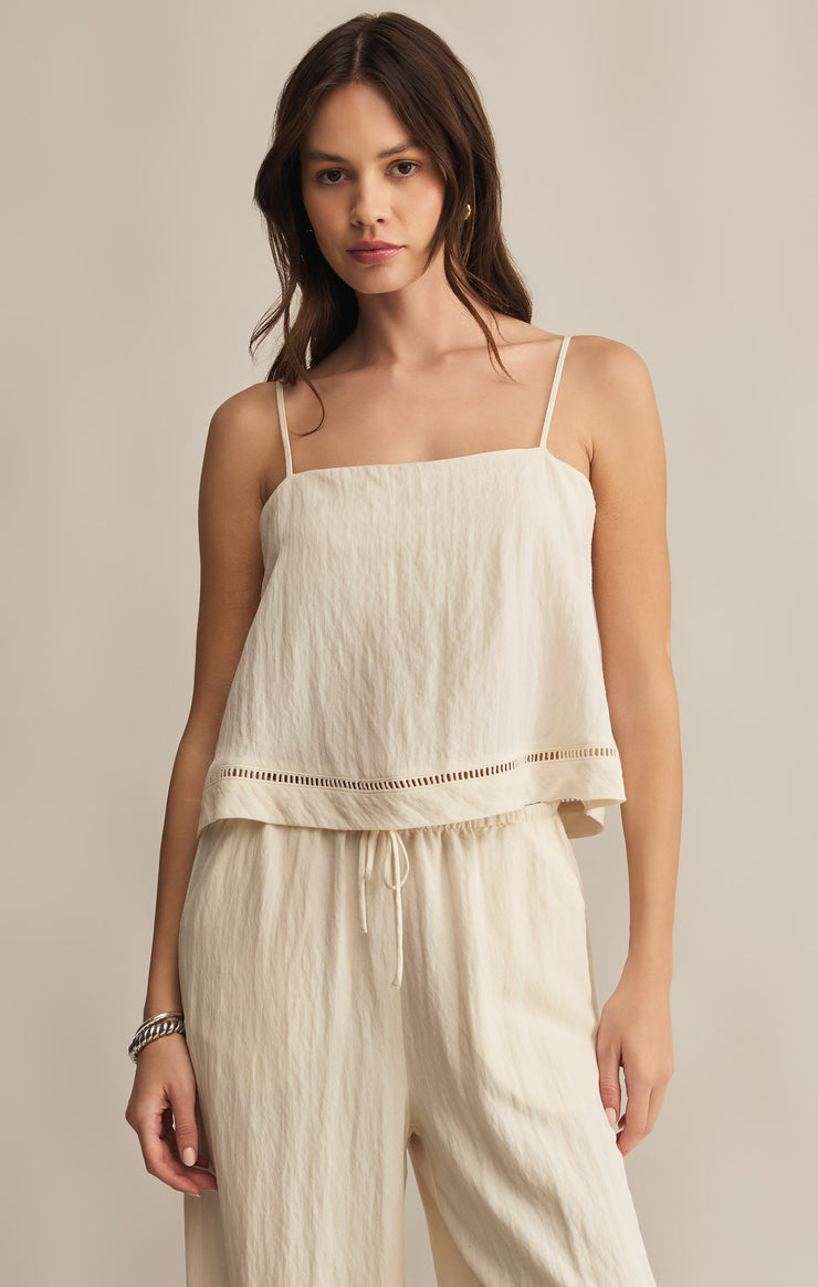 Tops La Luz Textured Tank Sandstone