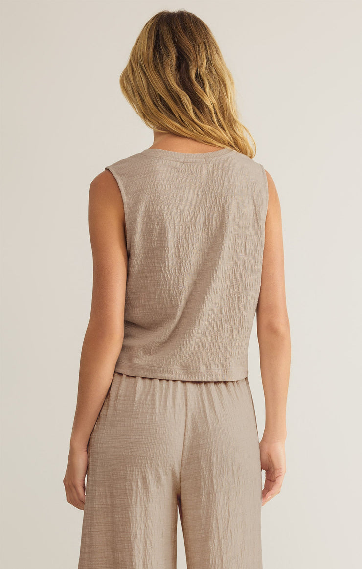 Tops Sloane Textured Slub Top Parchment