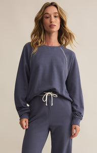 TopsReset French Terry Sweatshirt Worn Blue