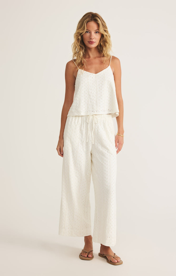 Sylvie Knit Eyelet Crop Tank