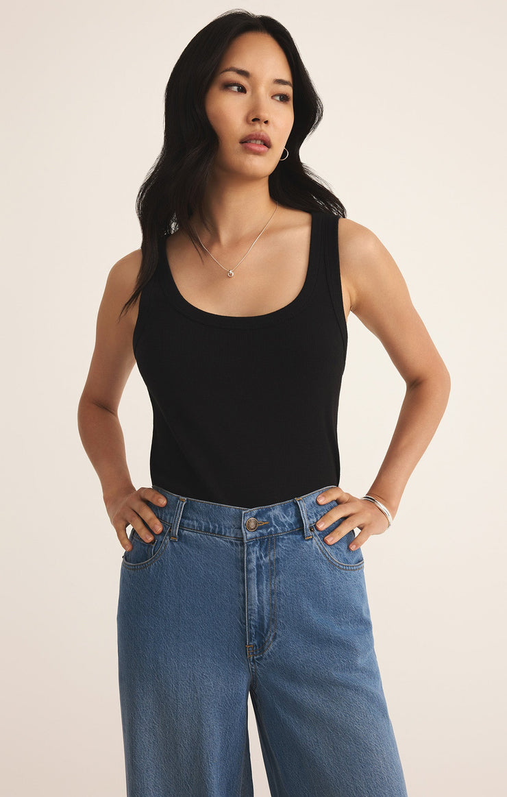 Tops Elin Rib Tank Black