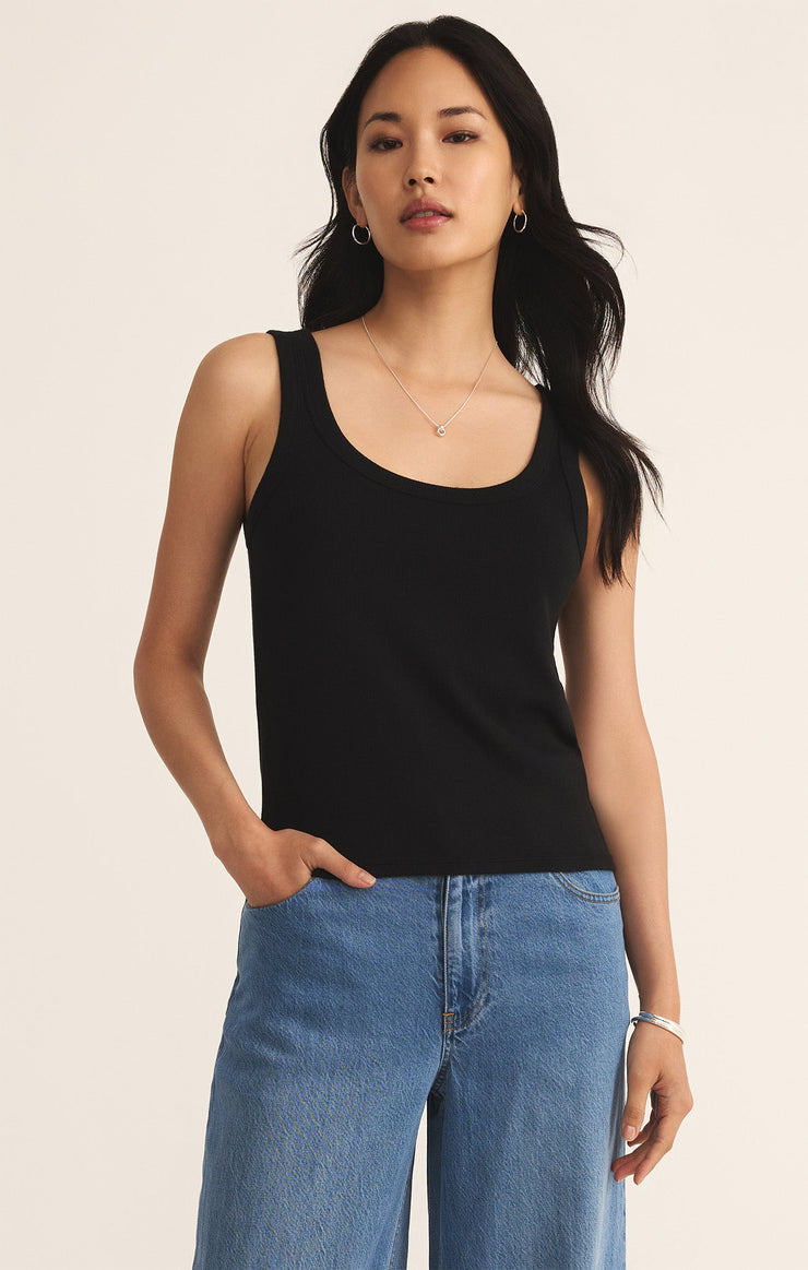 Tops Elin Rib Tank Black