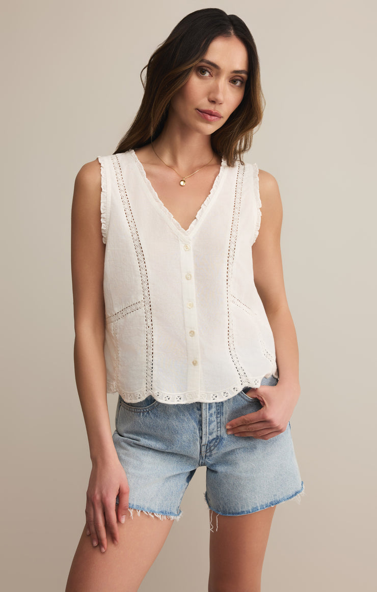 【新品】seedandsoil Organic cotton tank tan Tomi Embroidered Cotton Tank – Z SUPPLY