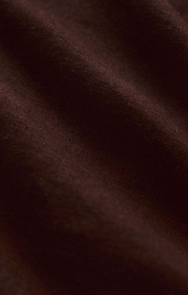 Tops Alfie Linen Button Up Chocolate Cherry