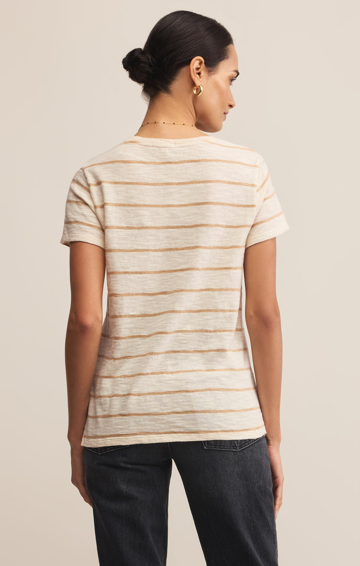 Tops Foundation Premium Striped Tee Biscuit