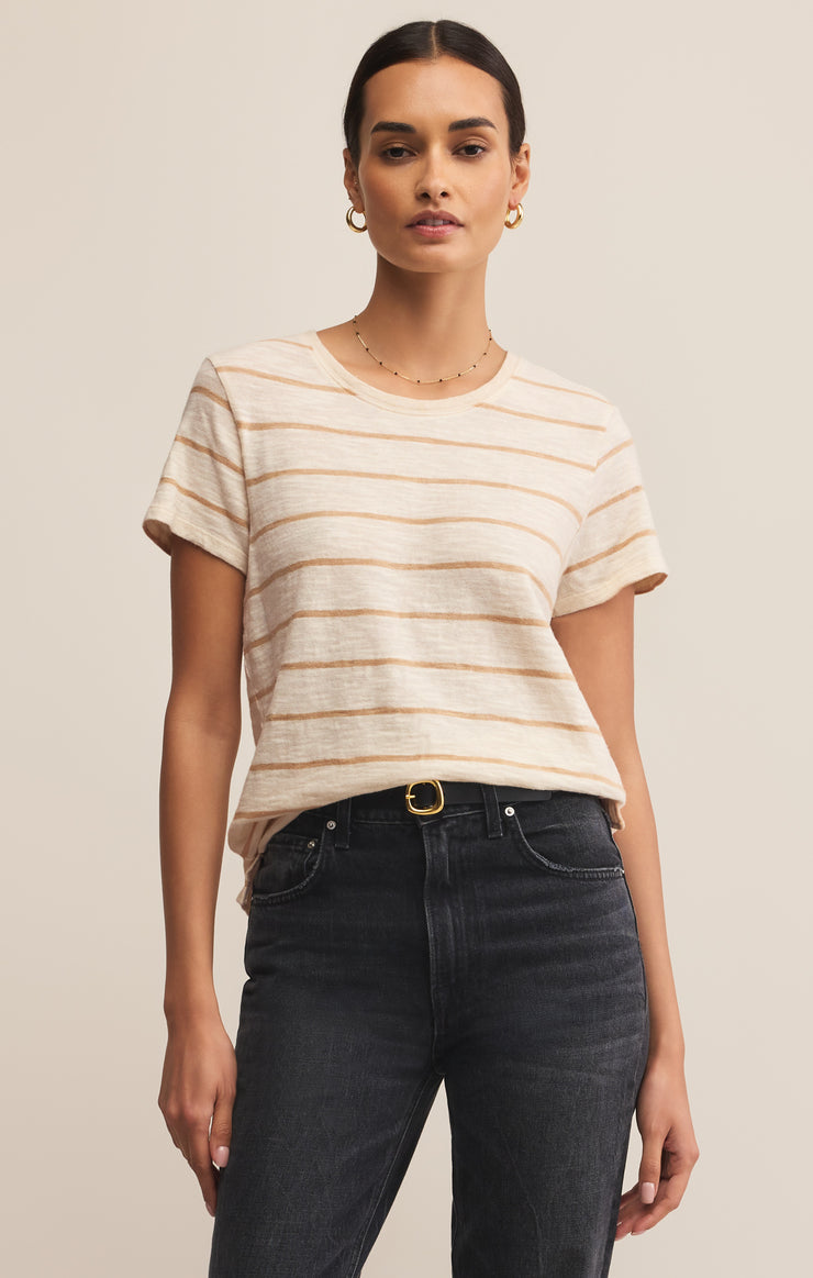 Tops Foundation Premium Striped Tee Biscuit