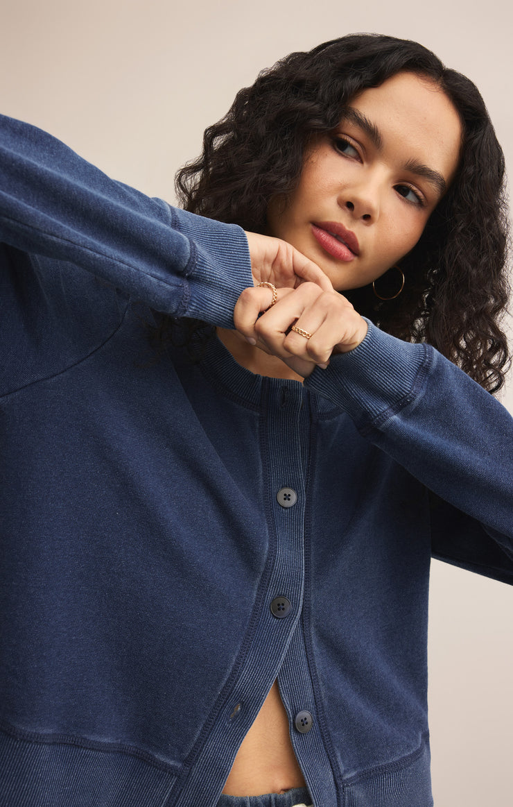 Tops Daily Knit Denim Cardigan Daily Knit Denim Cardigan