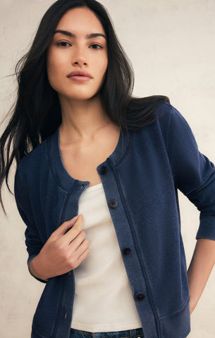 トップス Denim Jun Suburn Ink Washed Cardigan トップス Denim Jun Suburn Ink Washed Cardigan Denim Cardigan