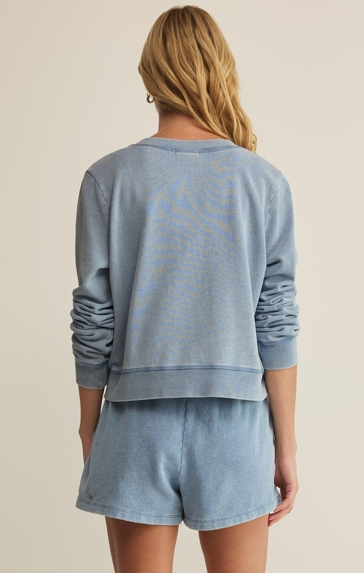 Tops Daily Knit Denim Cardigan Ocean Air Indigo