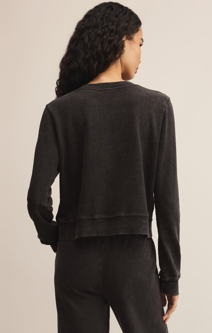 Tops Daily Knit Denim Cardigan Vintage Black