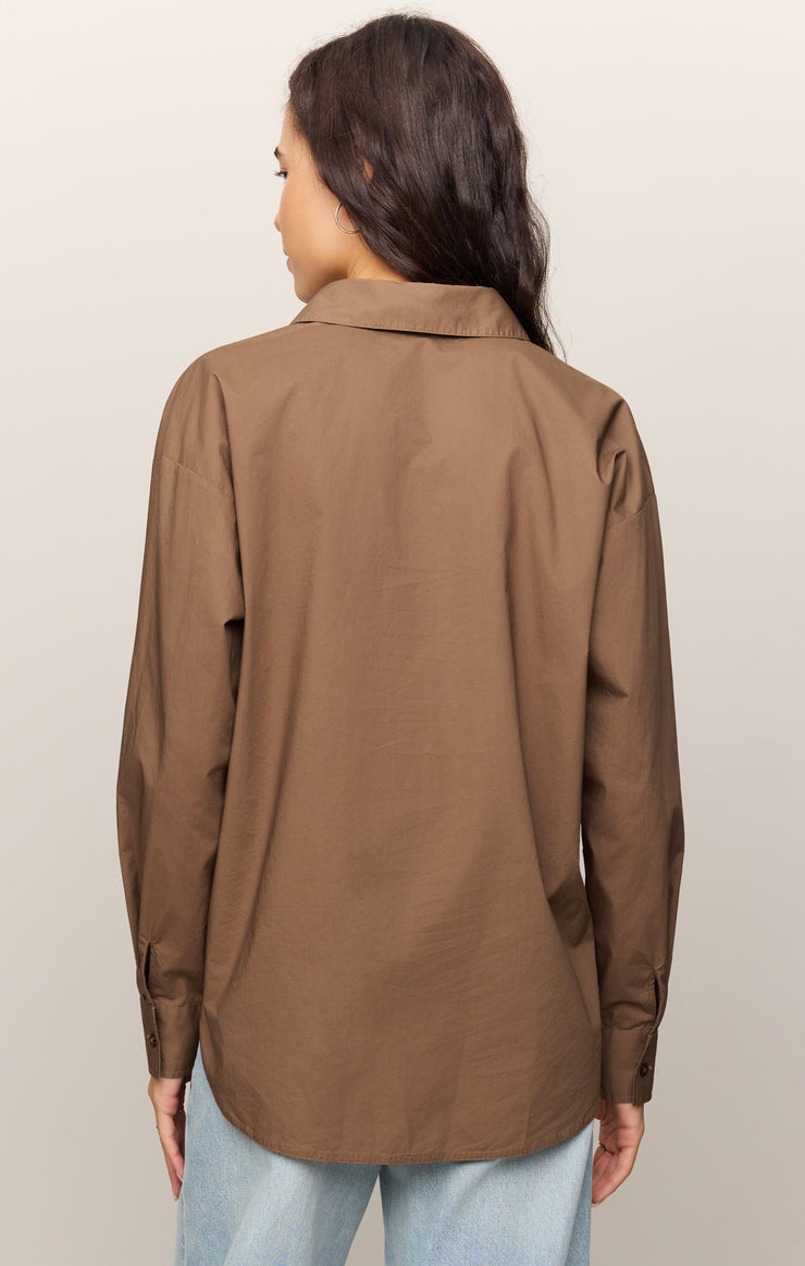 Elevated Poplin Button Up Top