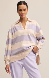 TopsRugby Brushed Fleece Henley Lavender Ice