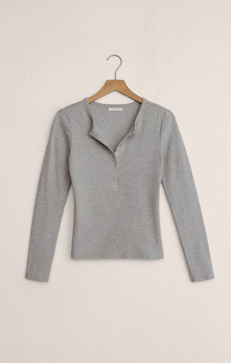 Tops Stella Modal Rib Henley Classic Heather Grey
