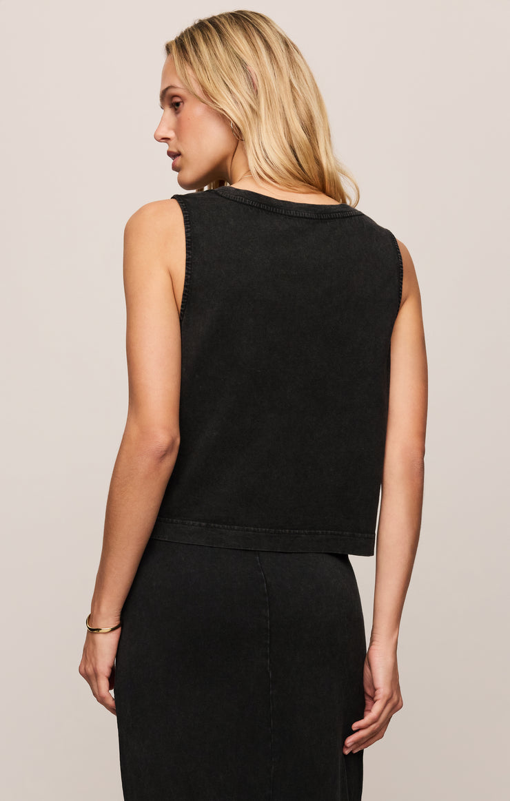 Tops Sloane V-Neck Cotton Jersey Tank Black
