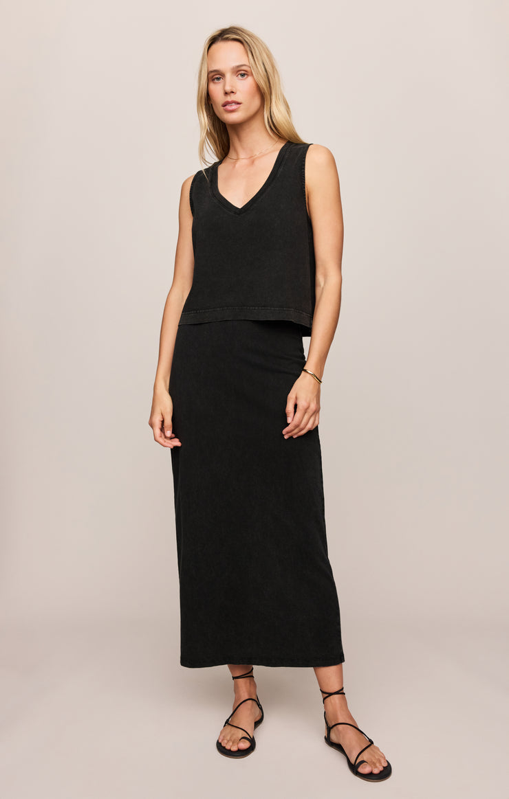 Tops Sloane V-Neck Cotton Jersey Tank Black