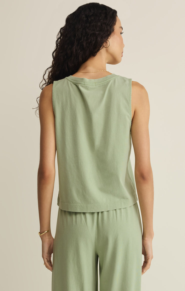 Tops Sloane V-Neck Cotton Jersey Tank Crystal Green