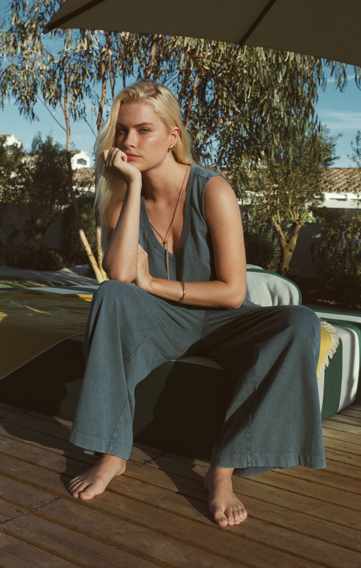 Tops Sloane V-Neck Cotton Jersey Tank Emerald Cove