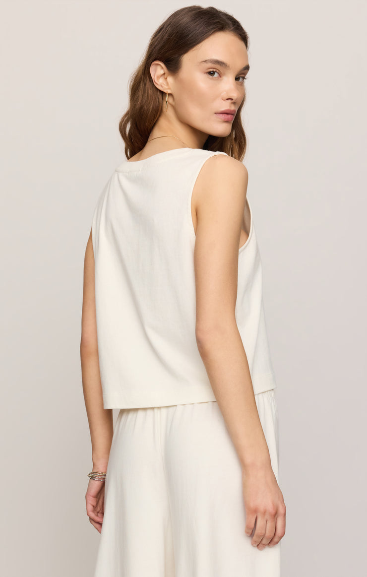 Tops Sloane V-Neck Cotton Jersey Tank Sea Salt