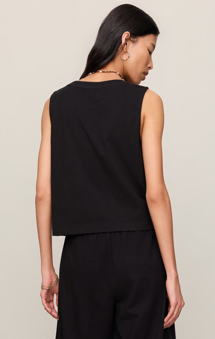 Tops Sloane V-Neck Cotton Jersey Tank True Black