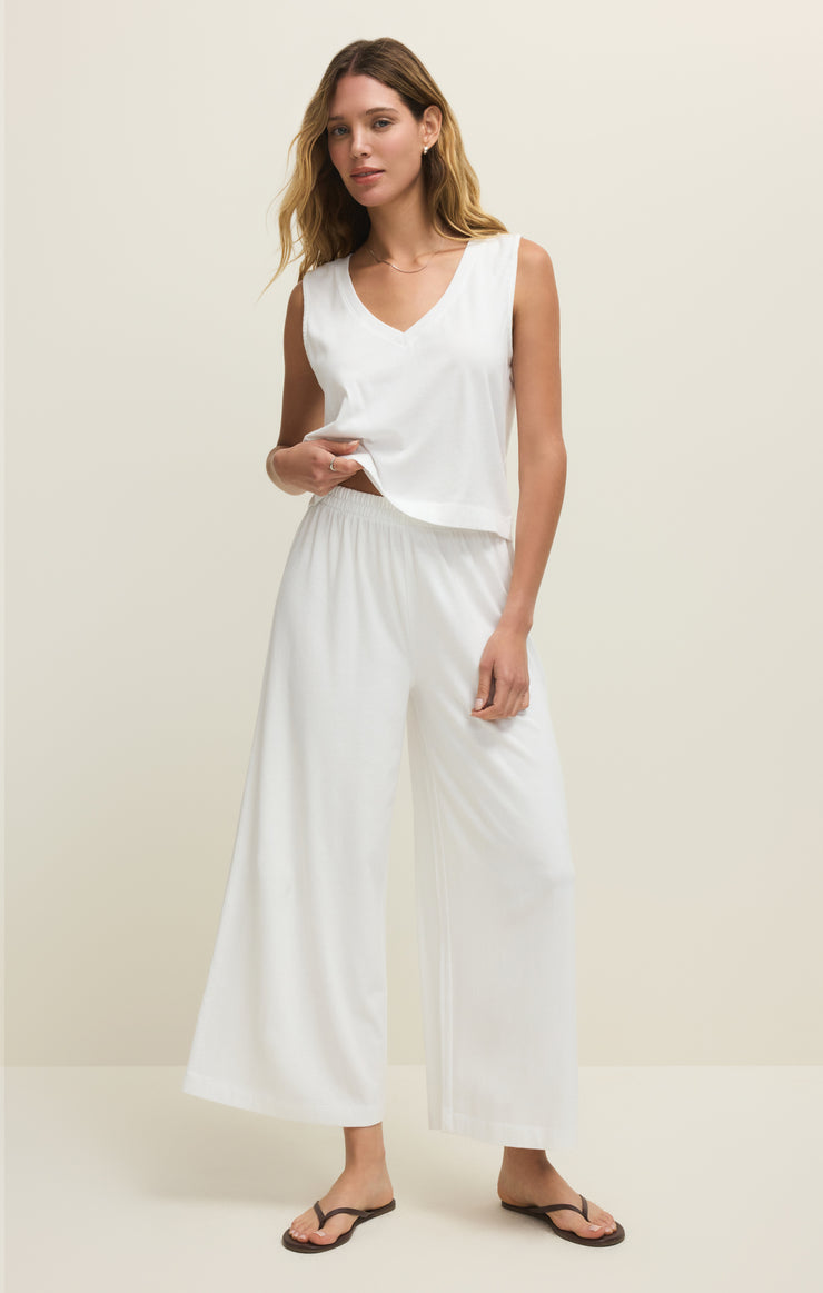 Tops Sloane V-Neck Cotton Jersey Tank White
