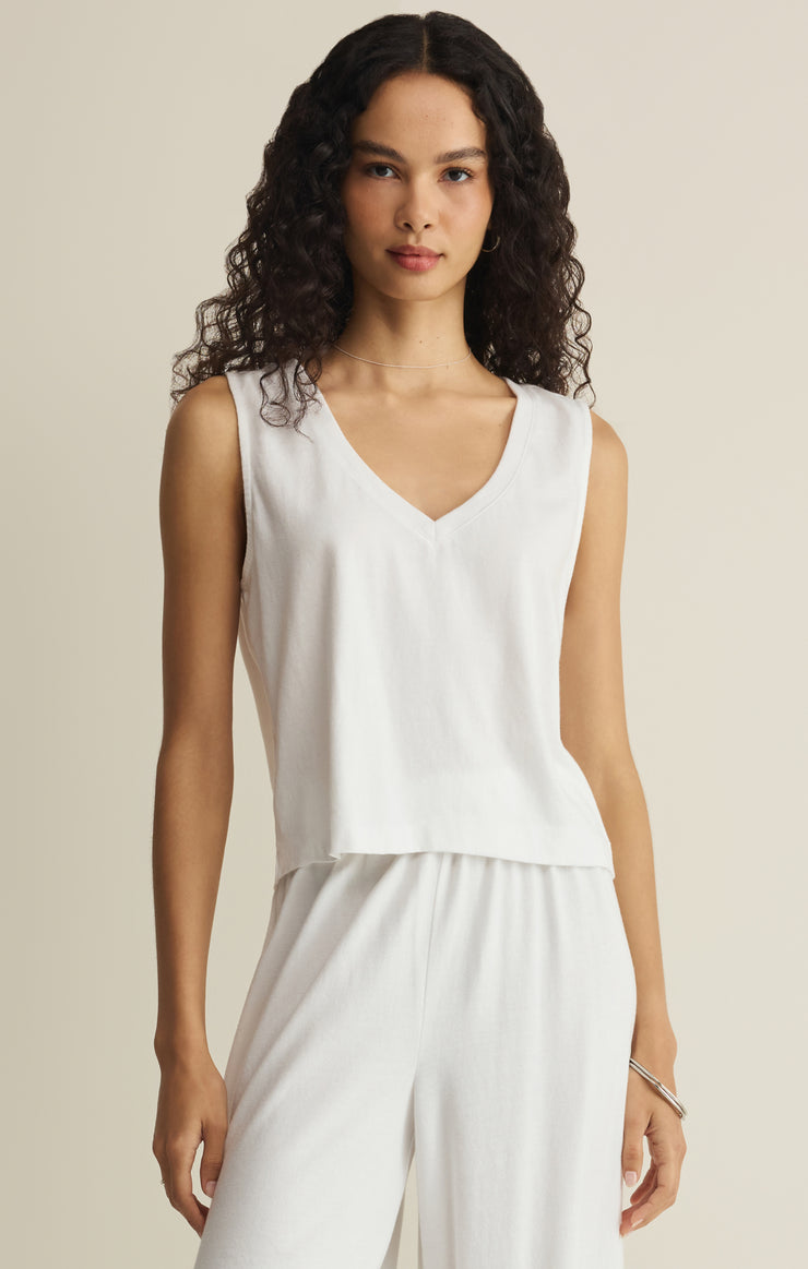 Tops Sloane V-Neck Cotton Jersey Top White