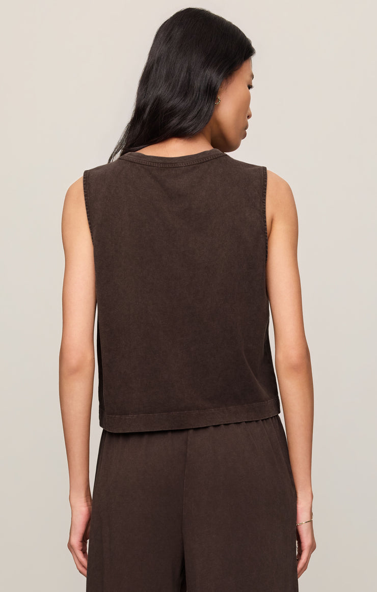 Tops Sloane Cotton Jersey Tank Dark Chocolate