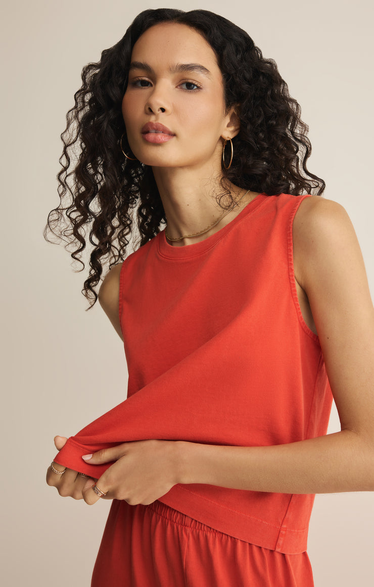 Tops Sloane Cotton Jersey Tank Lychee