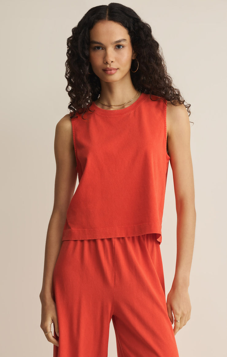 Tops Sloane Cotton Jersey Tank Lychee