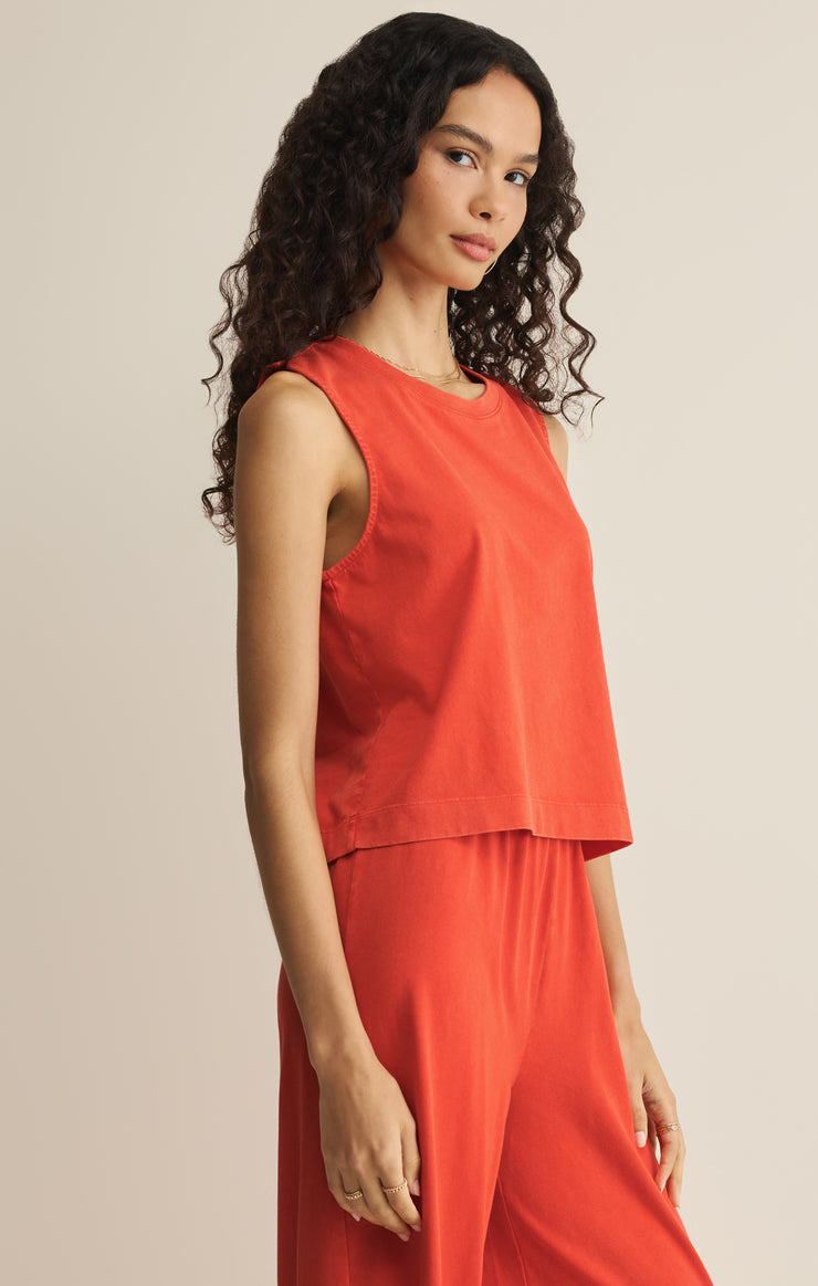 Tops Sloane Cotton Jersey Tank Lychee